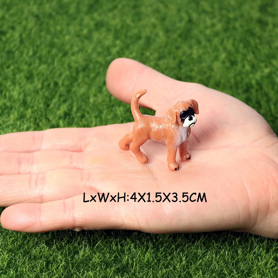 Realistic Mini Dog Figurines Labrador Poodle Bulldog Puppy Playset, Cake Topper Kids Birthday Party Table Decor Gift