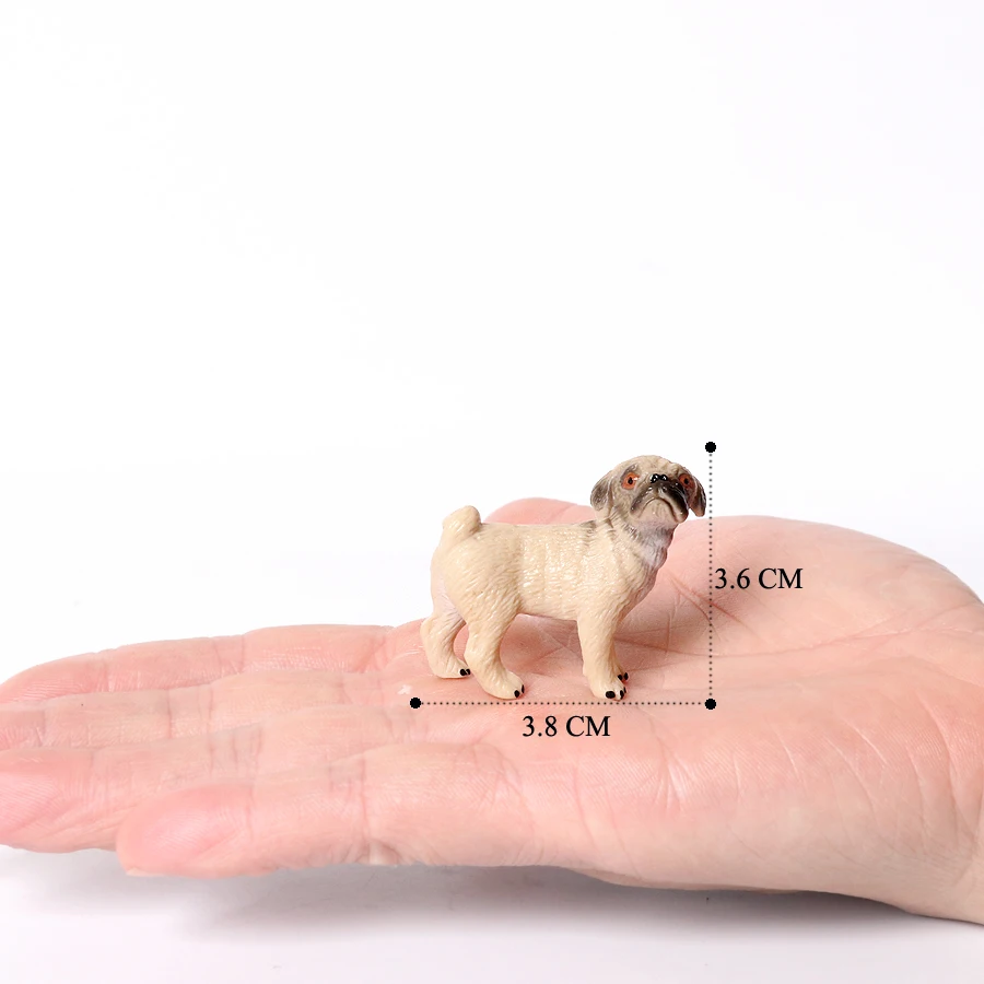 Realistic Mini Dog Figurines Labrador Poodle Bulldog Puppy Playset, Cake Topper Kids Birthday Party Table Decor Gift