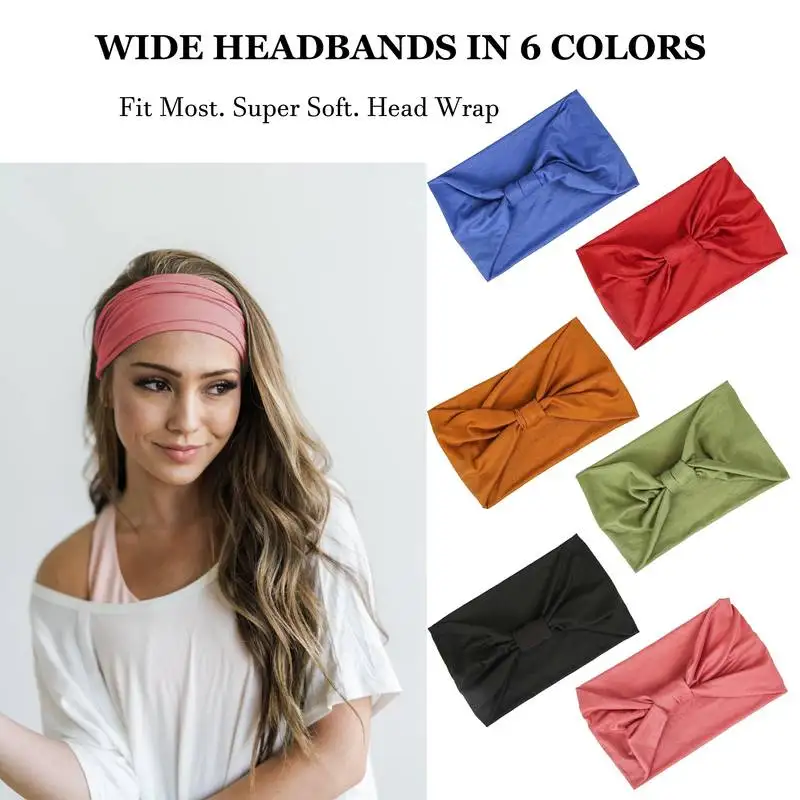 Head Band Women Hair Accessories Solid Wide Headband Bowknot Turbans Wash Face Make-up Hair Band Sports Running Yoga Headbands