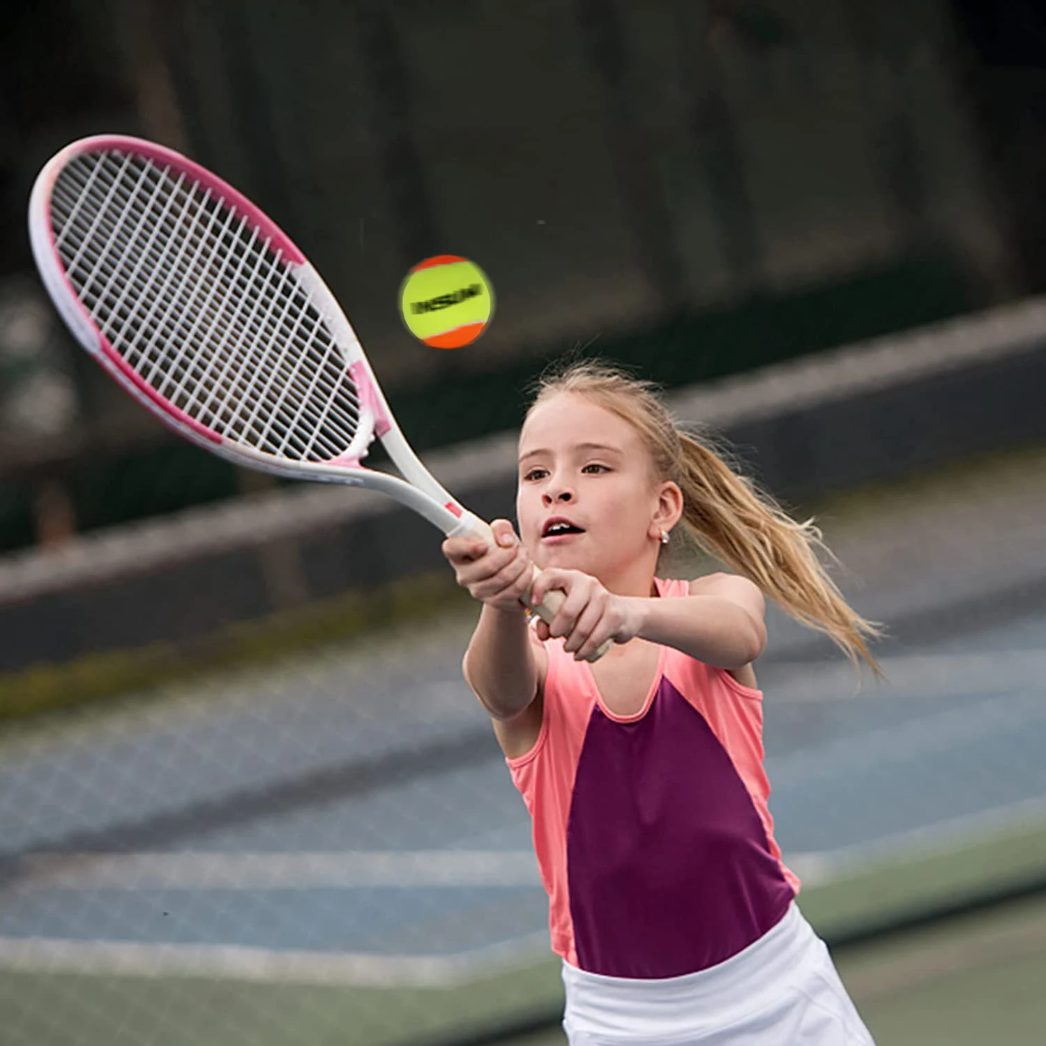 INSUM Beach Tennis Balls for Training Outdoor 50% Standard Pressure Tennis Padel Balls for Children Beginner Paddle Ball