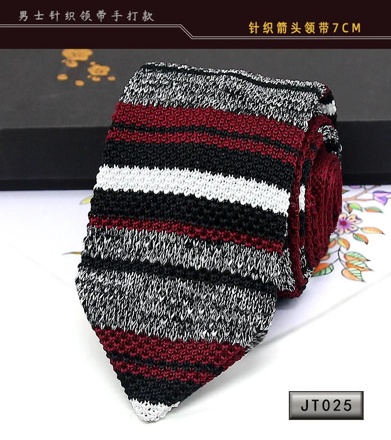 New Knit Ties Casual Skinny Necktie For Party Boys Girls Knitted Striped Neck Tie Wedding Necktie For Groom Neck Wear For Men
