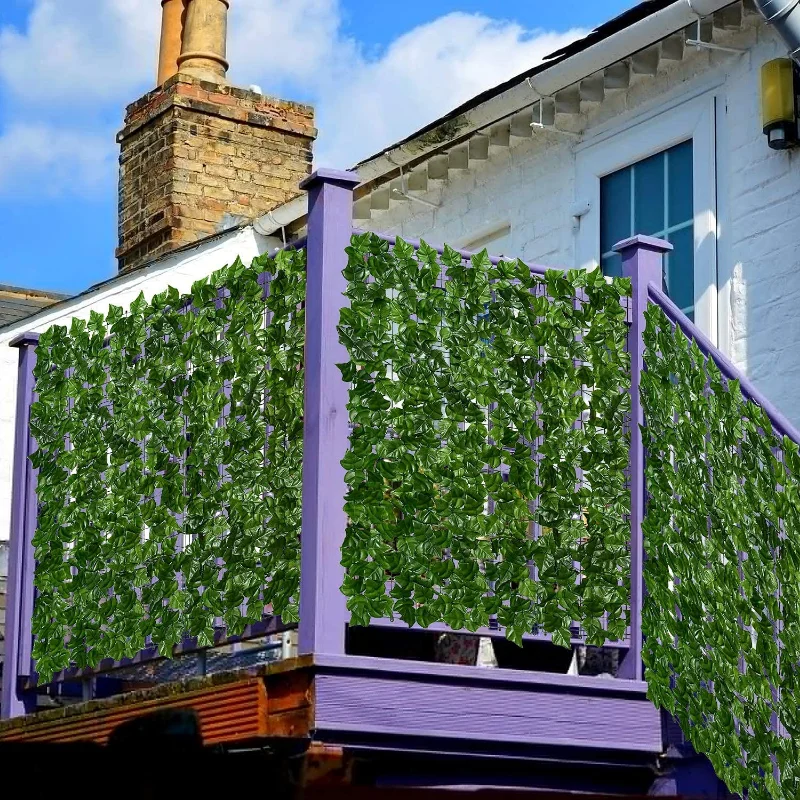100/300cm Artificial Ivy Hedge Fence Panels Green Faux Ivy Leaf Privacy Fence Screen for Outdoor Home Garden Balcony Decoration