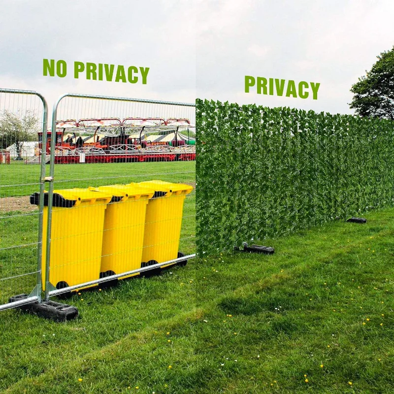 100/300cm Artificial Ivy Hedge Fence Panels Green Faux Ivy Leaf Privacy Fence Screen for Outdoor Home Garden Balcony Decoration