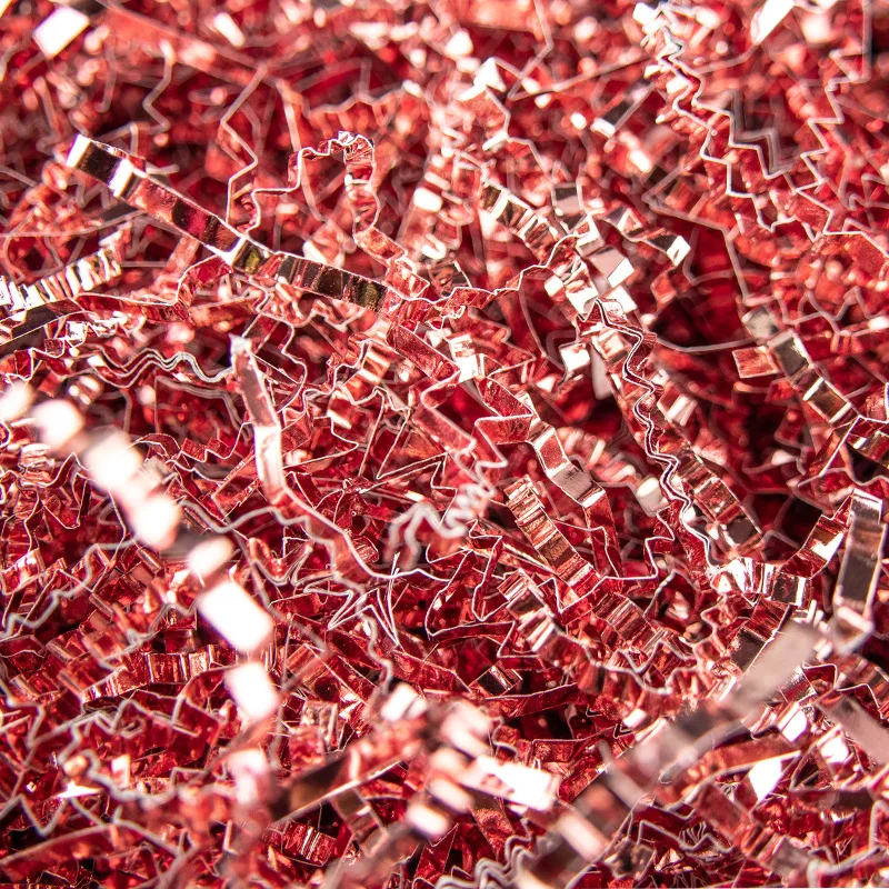 Metal Laser Colorful Shredded Crinkle Folds Craft Raffia Paper Candy Lipstick Gift Box Decor Packing Filler Party Favor Supplies