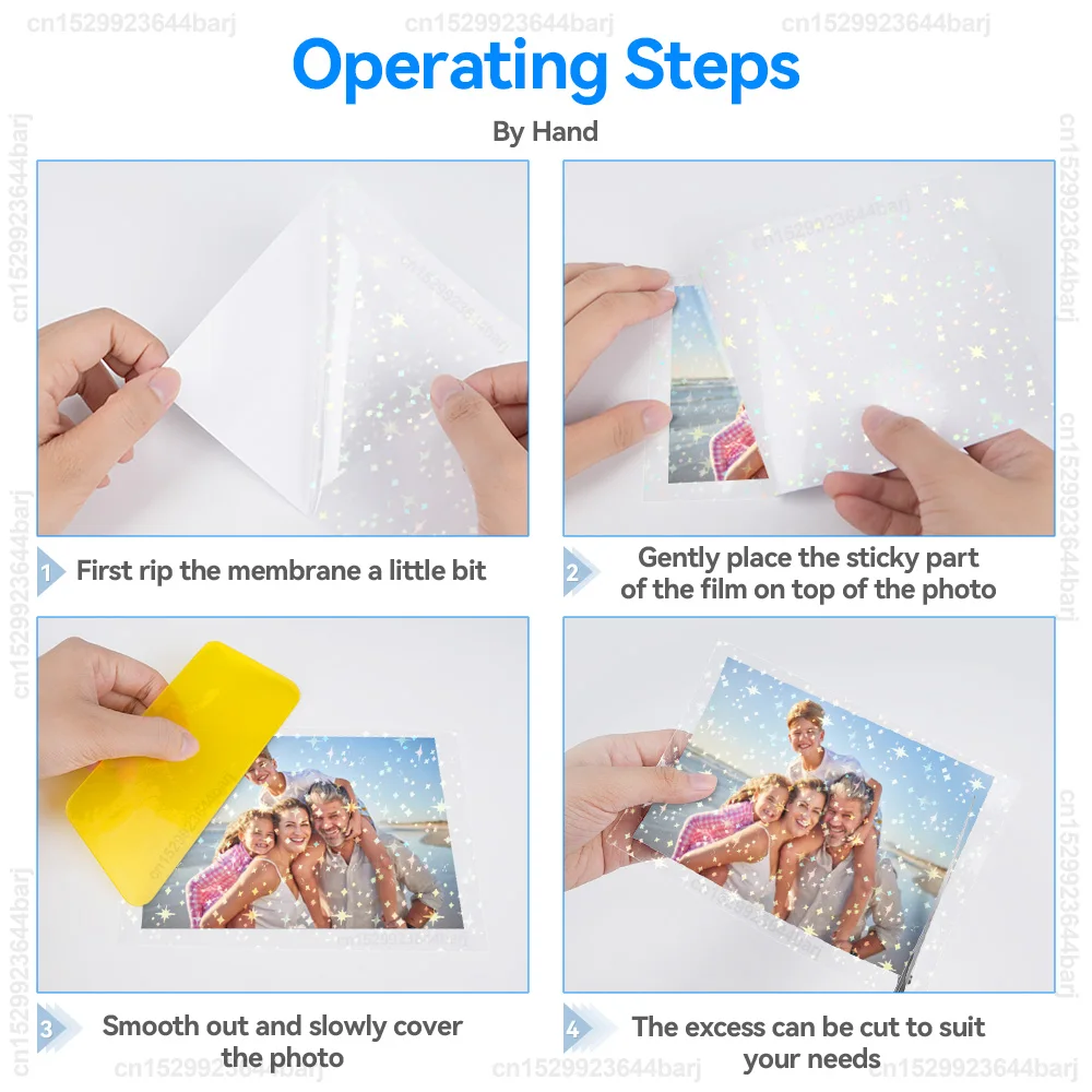 30Sheets Cold Laminating Film A4 Waterproof Self-adhesive Paper Film Broken Glass Stars DIY Package Card Photo Holographic Film