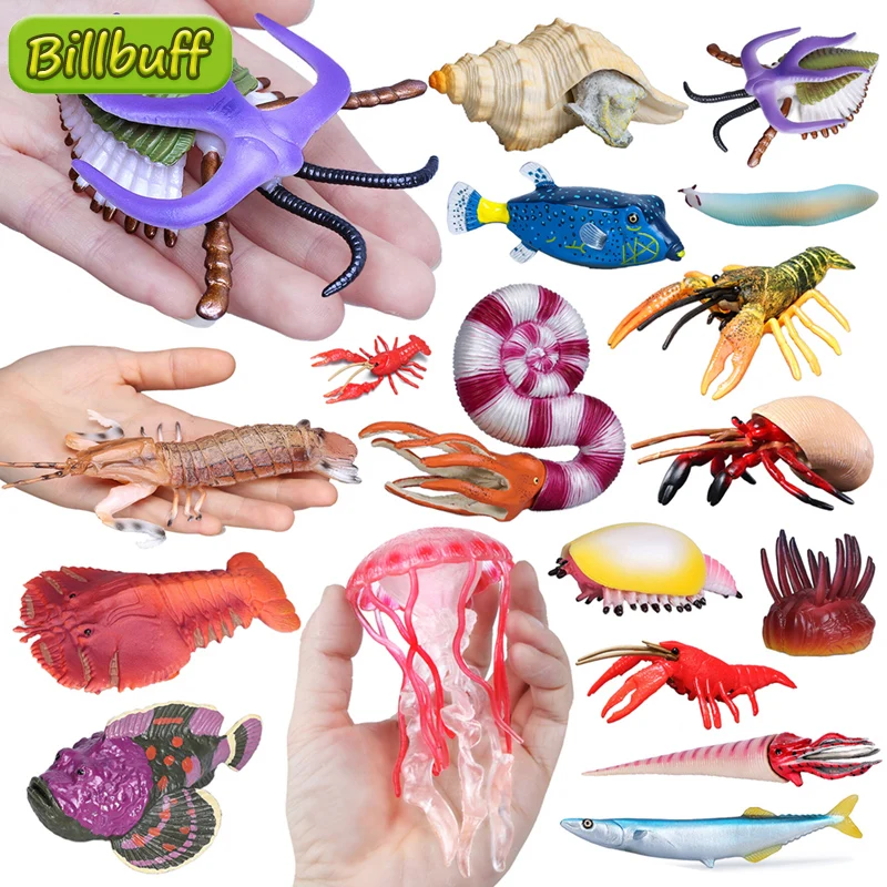 Simulation Marine Sea Life Lobster Crab Figurines Shark Action Figures Ocean Animals Model Dolphin Educational Toys for Children