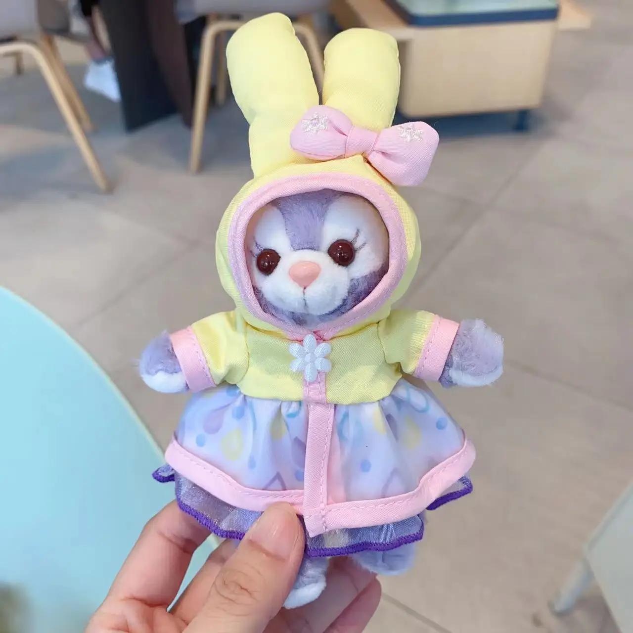 Disney Stellalou Duff Anime Figure Plush Keychain and Bag Pandent Stuffed Animals Rabbit and Bear Peluche Bag Decorations