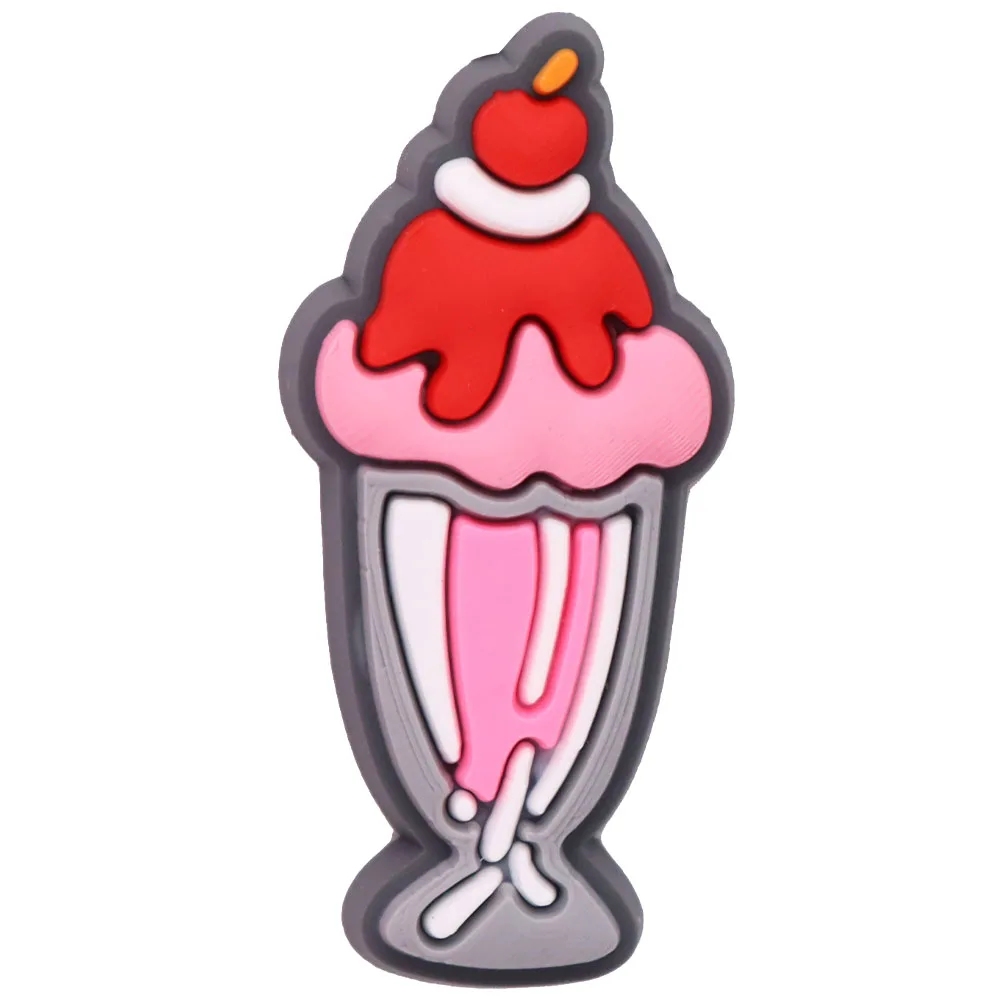 1PCS PVC Cartoon Shoe Charms Kawaii Food Pizza Ketchup Fried Chicken Beer Shrimp Coffee Buckle Clog Children Adorable Decoration