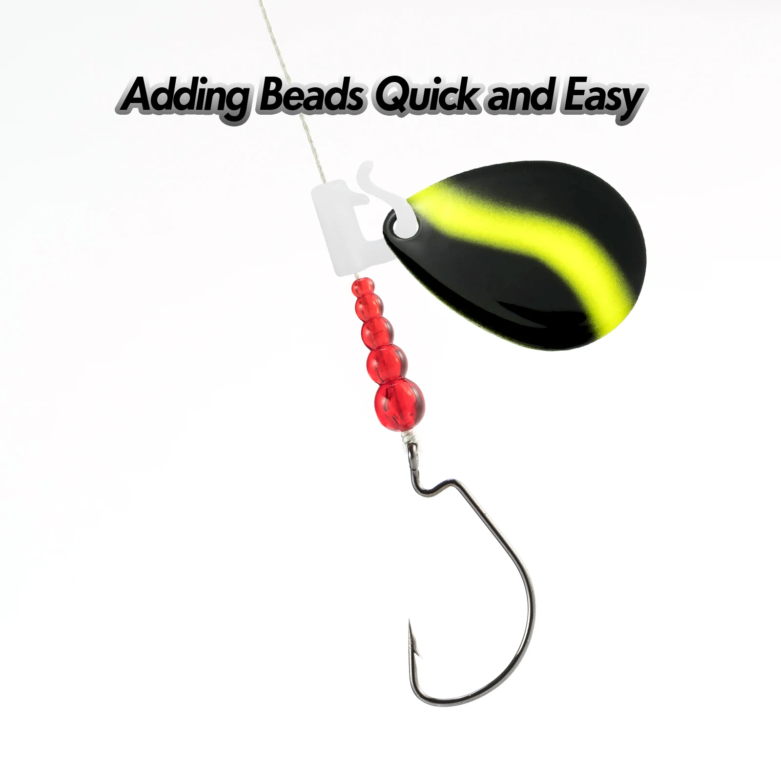 50pcs Stacked Fishing Beads Plastic Fishing Lure Making Supplies for Inline Spinner Spinnerbait Walleye Rig Trout Bass Crappies