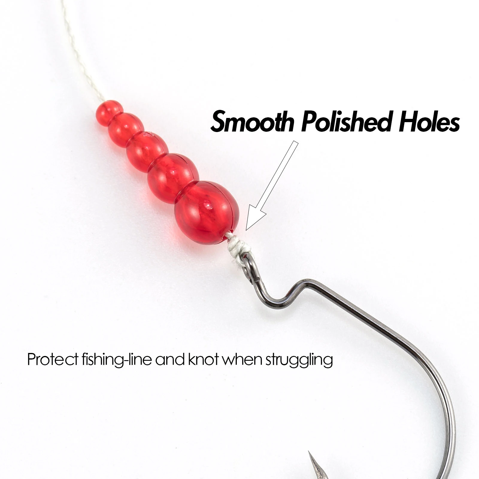 50pcs Stacked Fishing Beads Plastic Fishing Lure Making Supplies for Inline Spinner Spinnerbait Walleye Rig Trout Bass Crappies