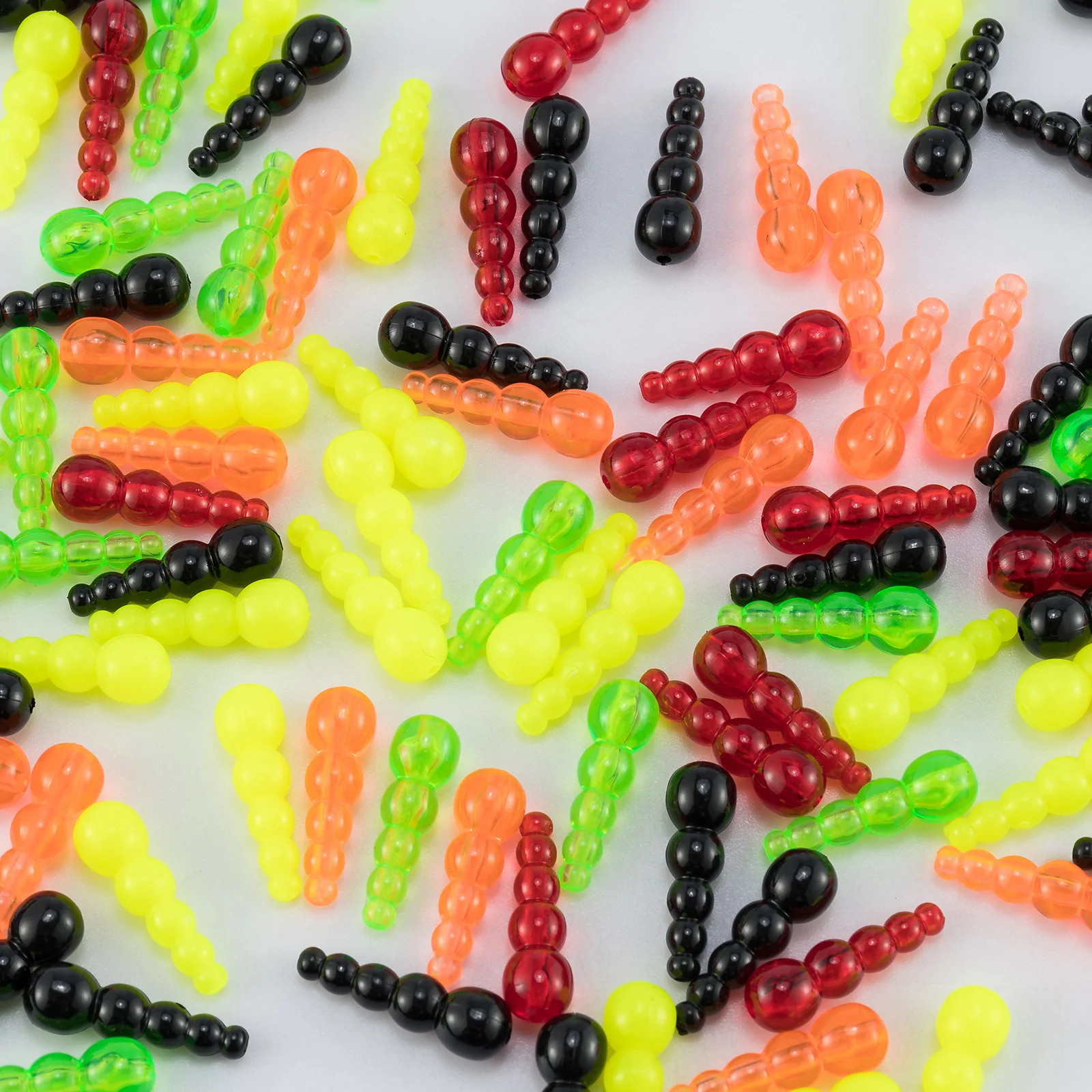 50pcs Stacked Fishing Beads Plastic Fishing Lure Making Supplies for Inline Spinner Spinnerbait Walleye Rig Trout Bass Crappies