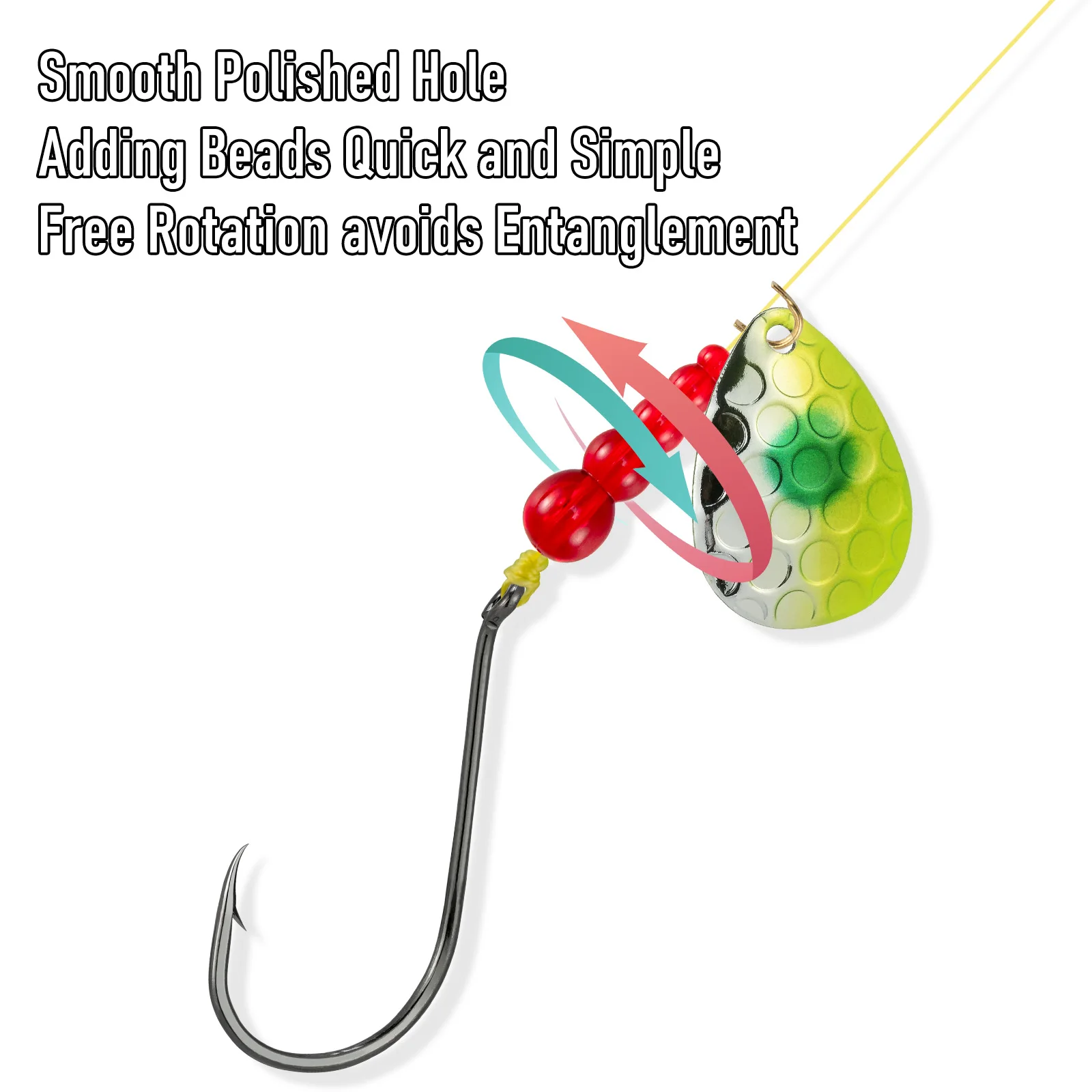 50pcs Stacked Fishing Beads Plastic Fishing Lure Making Supplies for Inline Spinner Spinnerbait Walleye Rig Trout Bass Crappies