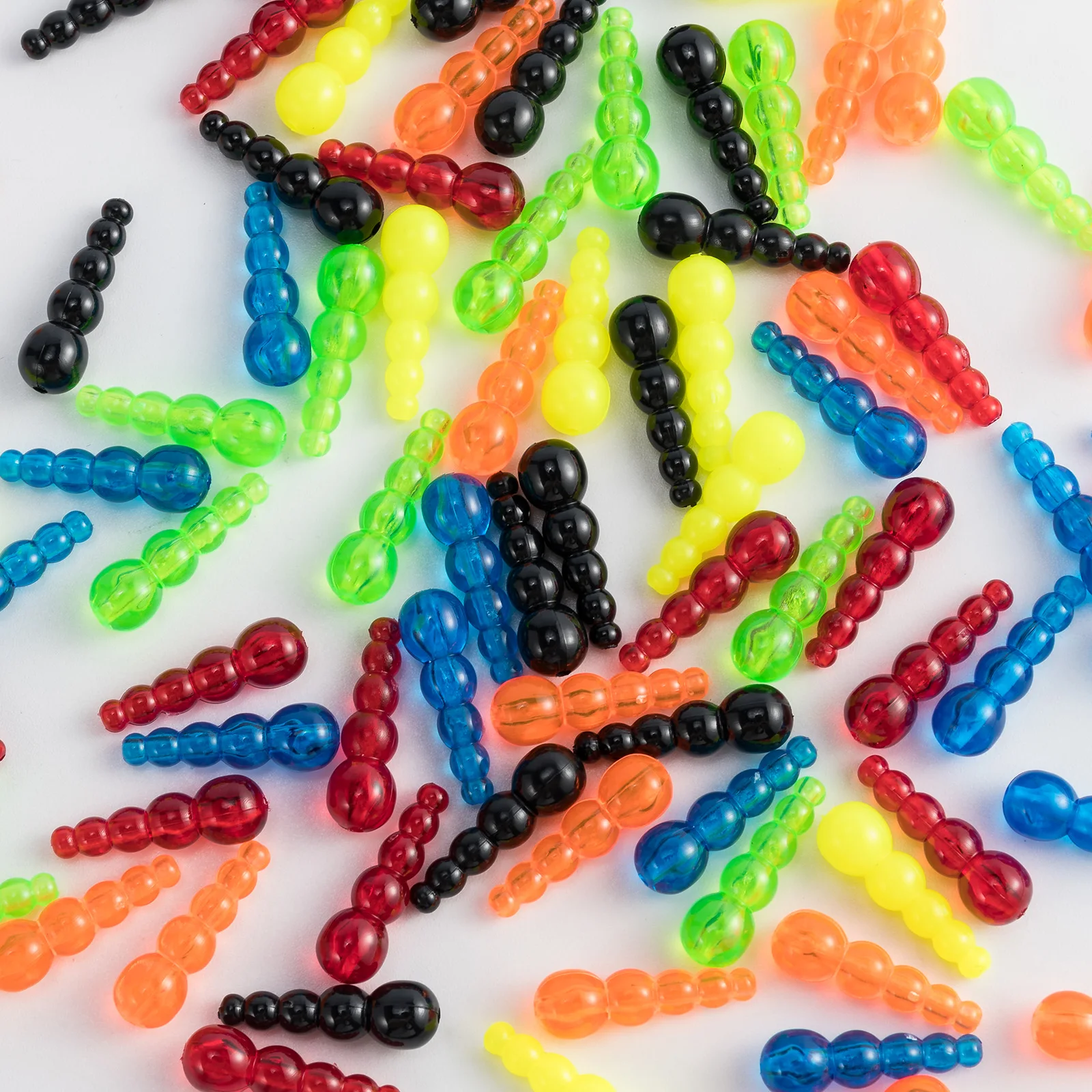 50pcs Stacked Fishing Beads Plastic Fishing Lure Making Supplies for Inline Spinner Spinnerbait Walleye Rig Trout Bass Crappies