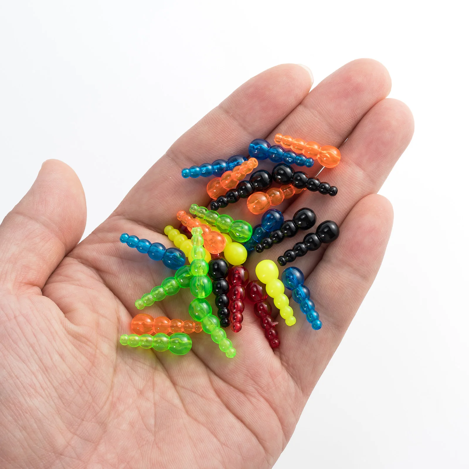 50pcs Stacked Fishing Beads Plastic Fishing Lure Making Supplies for Inline Spinner Spinnerbait Walleye Rig Trout Bass Crappies