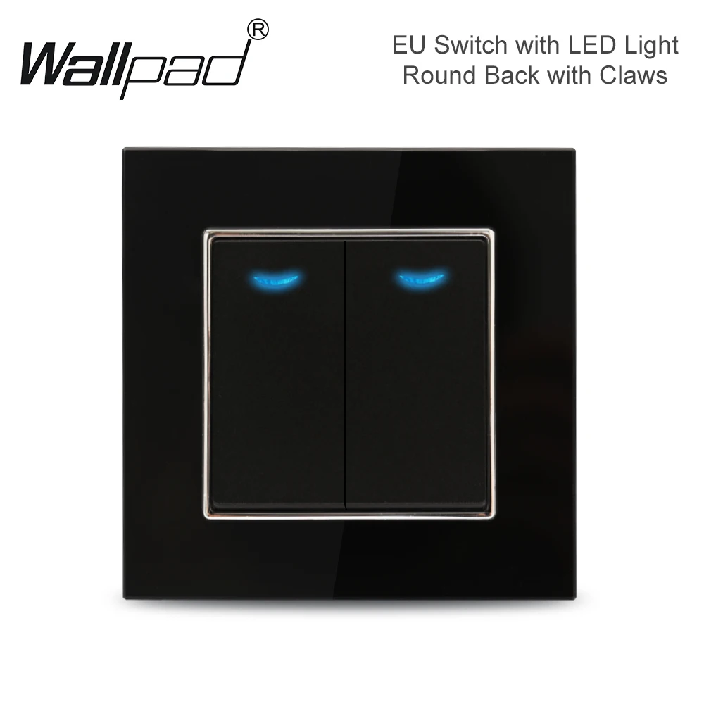 DIY Black Crystal Glass Push Button Switch with Neon 16A EU Poland Socket with USB Fan Dim Cat6 Data Satellite Outlet Wallpad