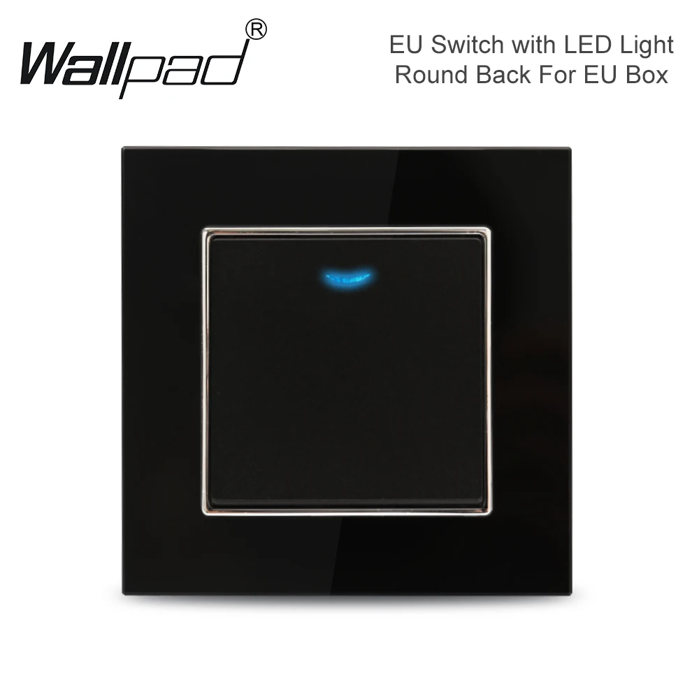 DIY Black Crystal Glass Push Button Switch with Neon 16A EU Poland Socket with USB Fan Dim Cat6 Data Satellite Outlet Wallpad