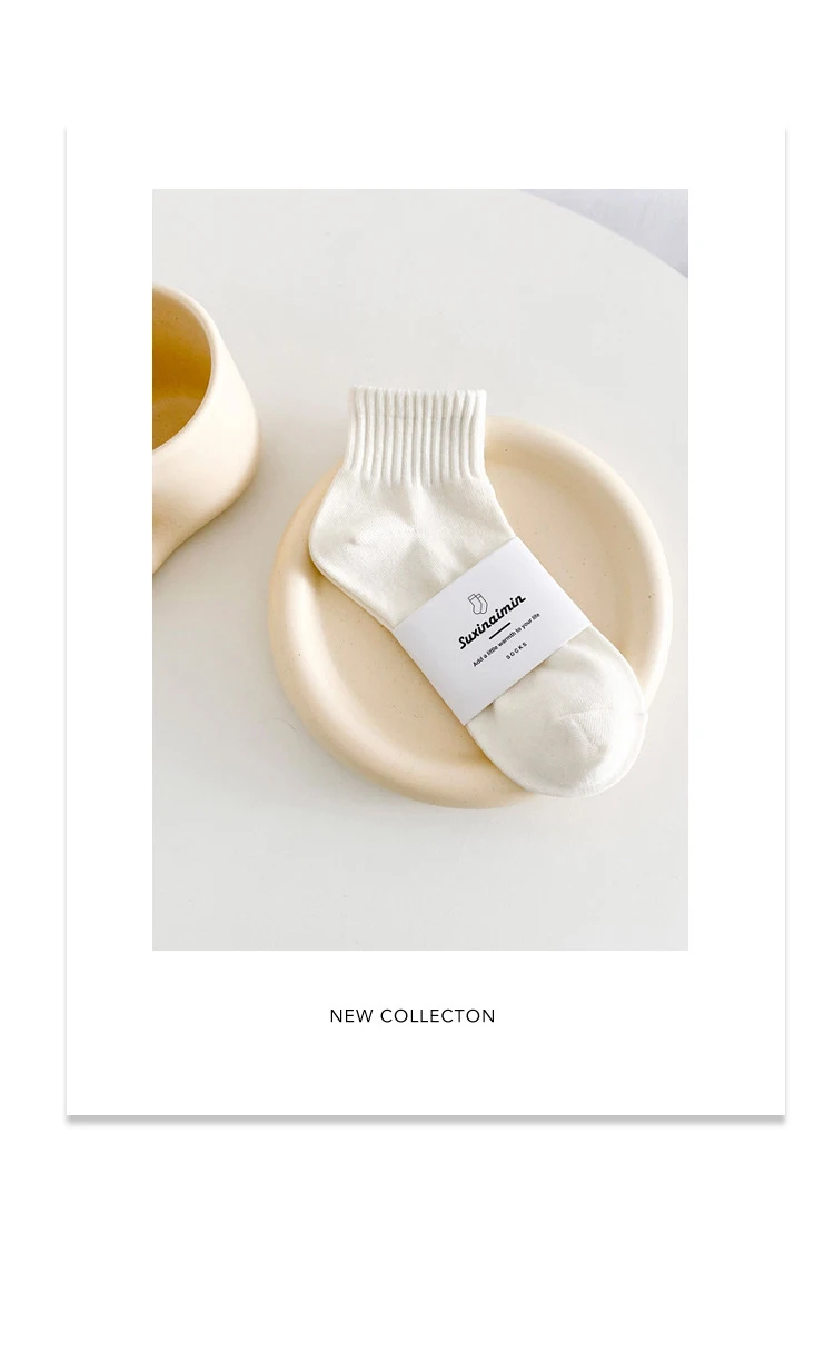 CHAOZHU Women Stretch Rib Cotton Rubber Pressure Althetic Ankle Socks Casual Style Solid Colors Klein Blue Calcetines Female