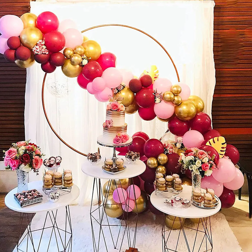Burgundy Wine Red Balloons Garland Kit Red Gold Balloon Arch Christmas Balloons Garland Christmas Decor Valentine's Day Decor