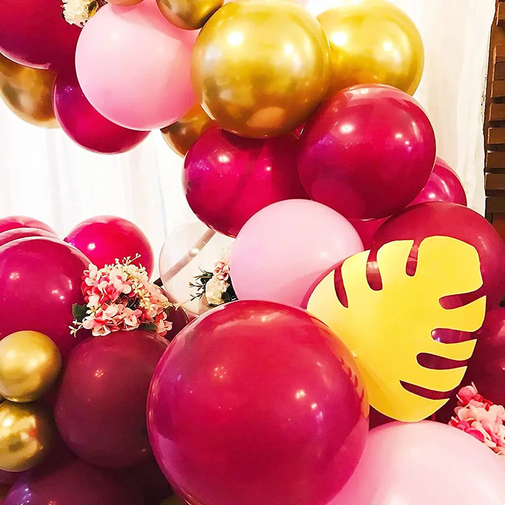 Burgundy Wine Red Balloons Garland Kit Red Gold Balloon Arch Christmas Balloons Garland Christmas Decor Valentine's Day Decor
