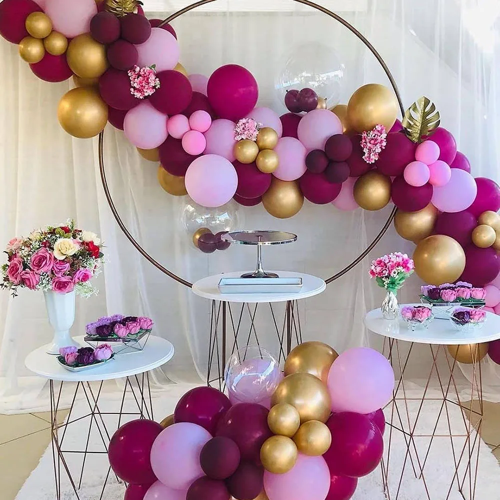 Burgundy Wine Red Balloons Garland Kit Red Gold Balloon Arch Christmas Balloons Garland Christmas Decor Valentine's Day Decor