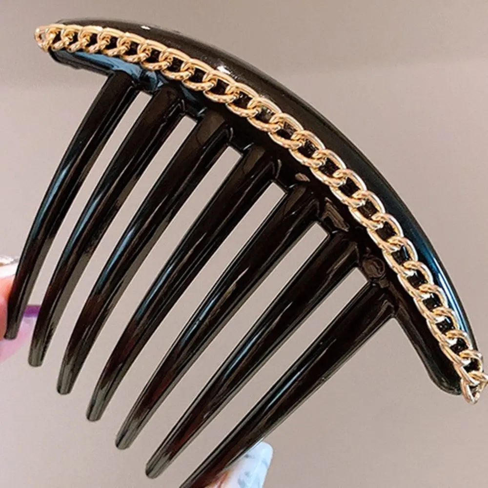 Pearl Sequins Hair Clips Side Comb Tooth Foldable Hair Pin Ladies Hair Ornaments Accessories