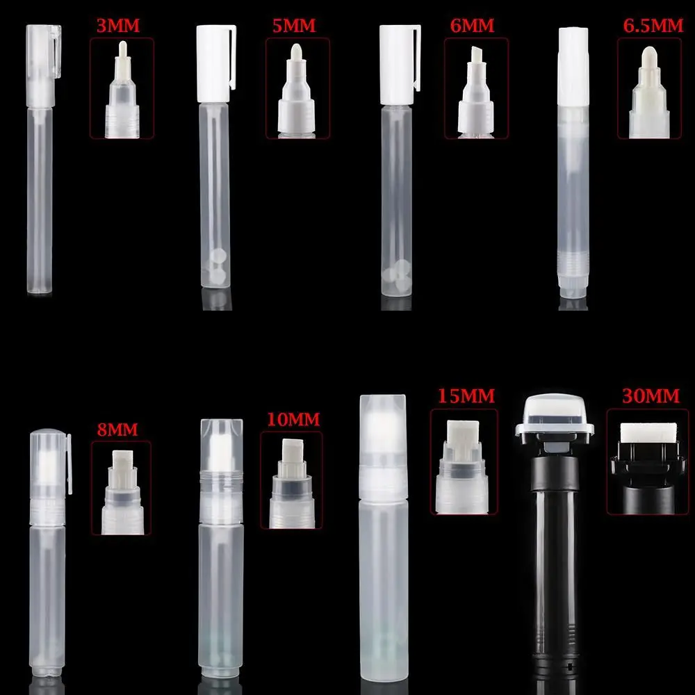 1Pcs Plastic Empty Paint Pen Graffiti Pen 3mm 5mm 65mm 8mm 10mm Empty Pen Rod Plastic Liquid Chalk Marker Barrels Pen