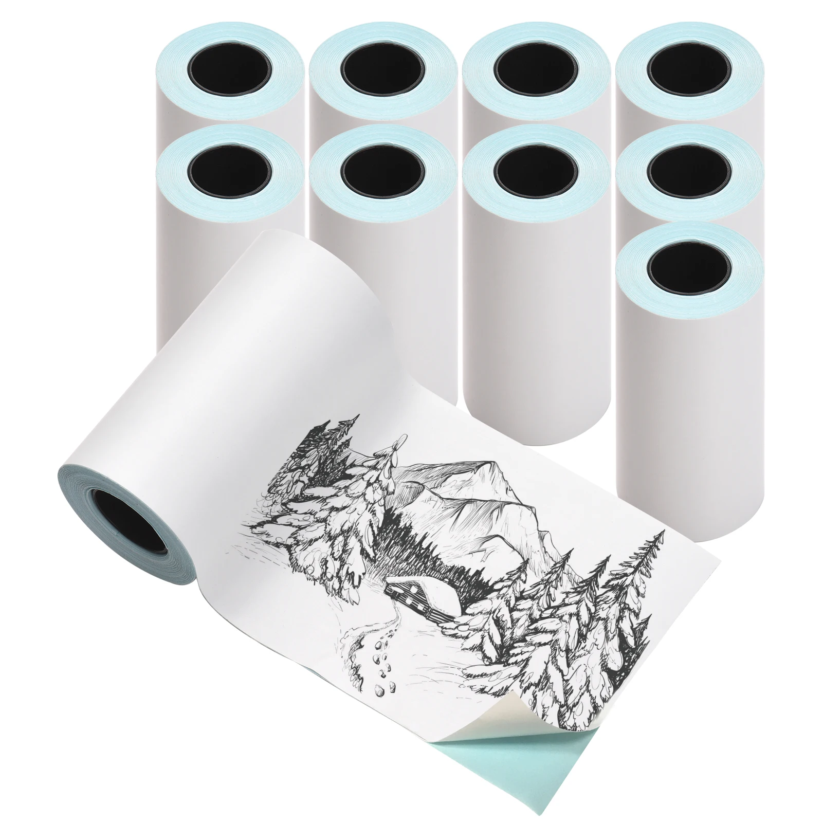 5/10 Rolls 57x30mm Self-Adhesive Direct Thermal Paper Printable Sticker Paper BPA-Free Waterproof Oil-proof Sticky Paper Roll