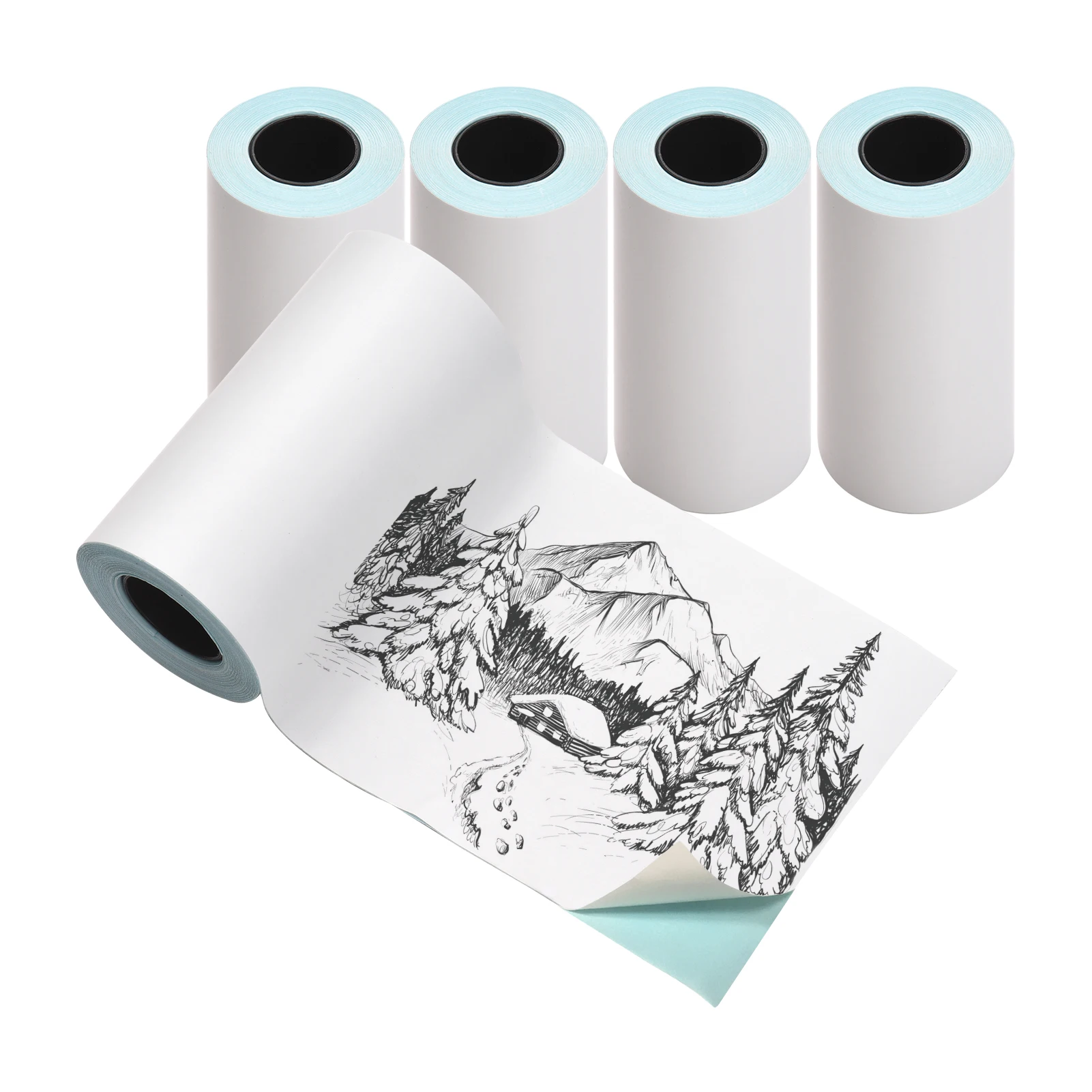 5/10 Rolls 57x30mm Self-Adhesive Direct Thermal Paper Printable Sticker Paper BPA-Free Waterproof Oil-proof Sticky Paper Roll