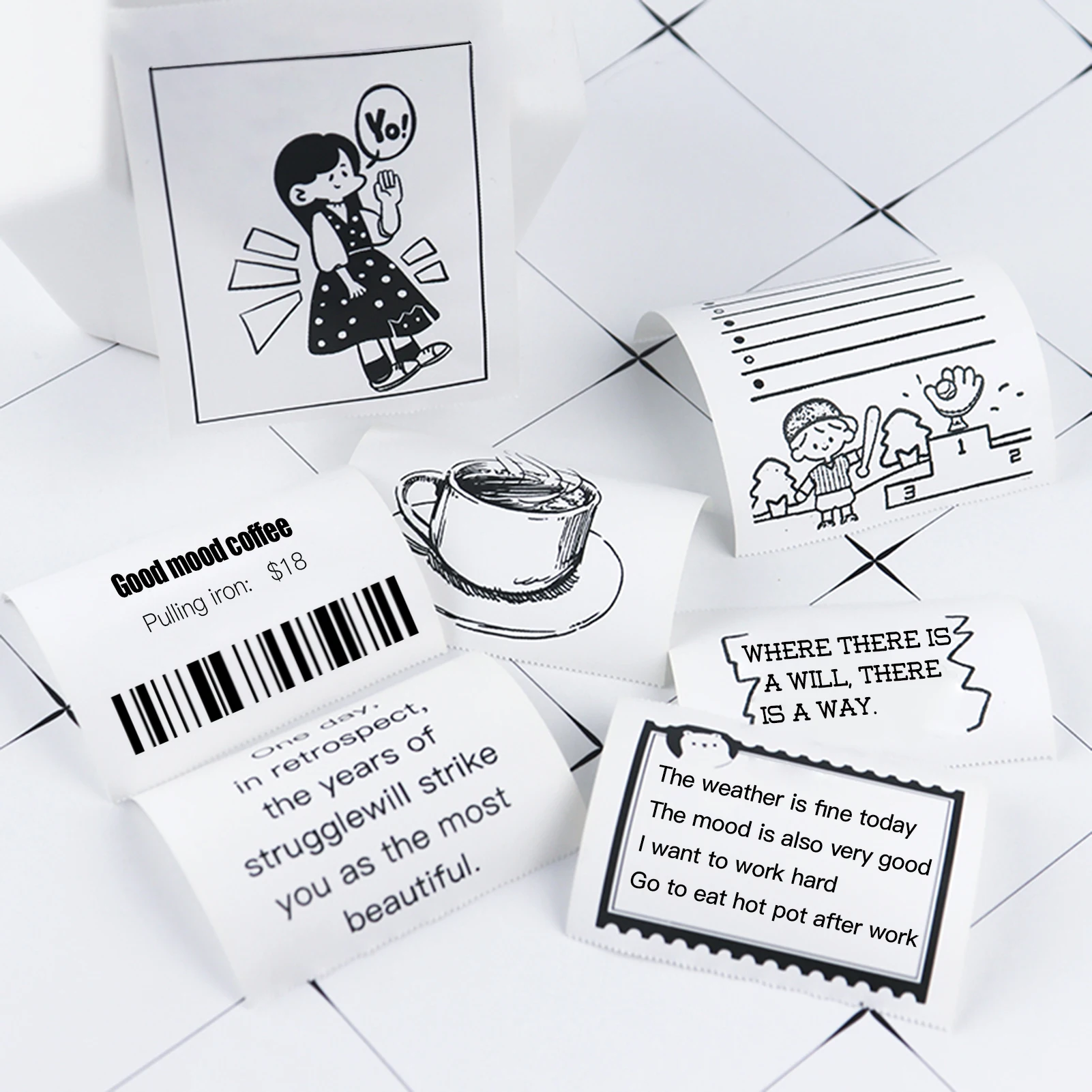 5/10 Rolls 57x30mm Self-Adhesive Direct Thermal Paper Printable Sticker Paper BPA-Free Waterproof Oil-proof Sticky Paper Roll