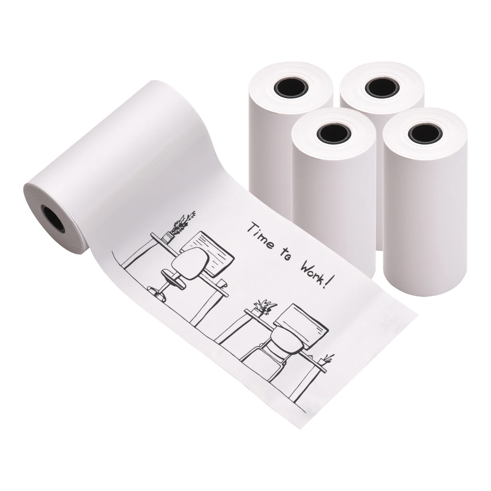5/10 Rolls 57x30mm Self-Adhesive Direct Thermal Paper Printable Sticker Paper BPA-Free Waterproof Oil-proof Sticky Paper Roll