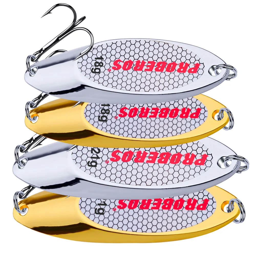 PRO BEROS 1.5g-60g Metal Spinner Spoon Lures Trout Fishing Lure Hard Bait Sequins Artificial Baits Spinnerbait Fish Tools