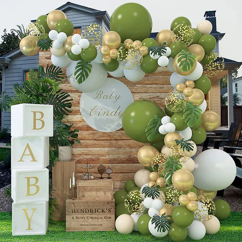 Jungle Safari Birthday Party Balloon Garland Kit Wedding Baby Shower Wild One Kid Birthday Party Balloon Background Decorations
