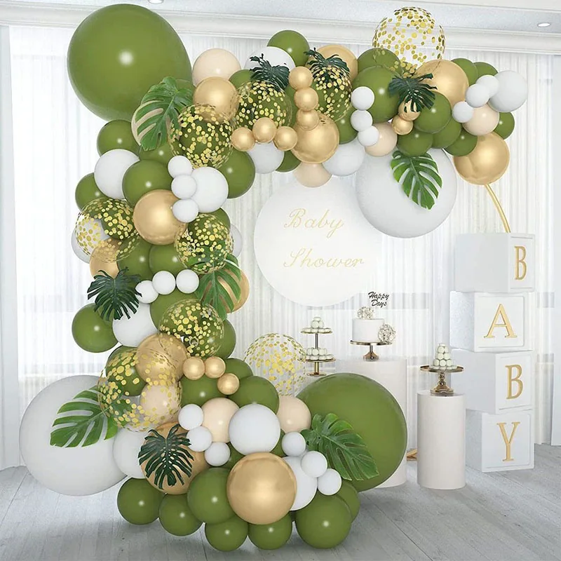 Jungle Safari Birthday Party Balloon Garland Kit Wedding Baby Shower Wild One Kid Birthday Party Balloon Background Decorations