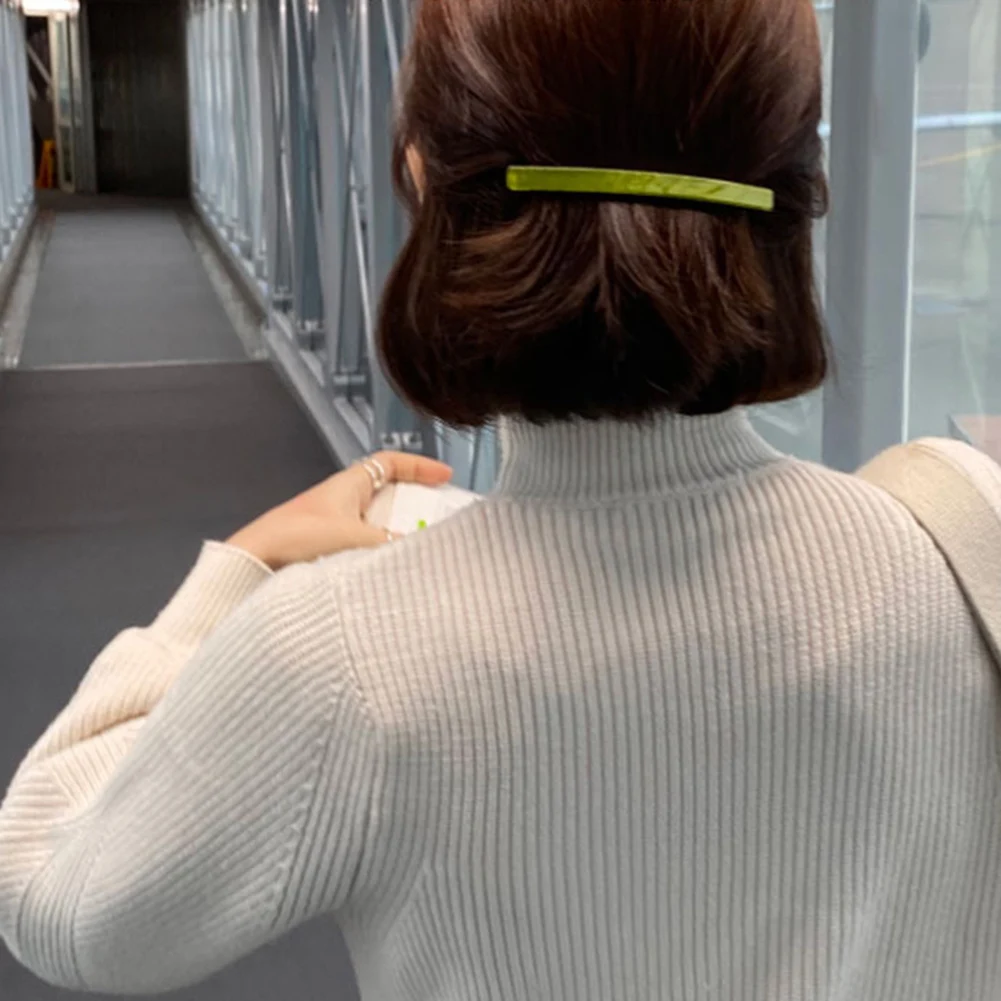 Korean version of the refreshing fruit green pearl white word clip spring hair clip ponytail clip short hair half hair thin clip