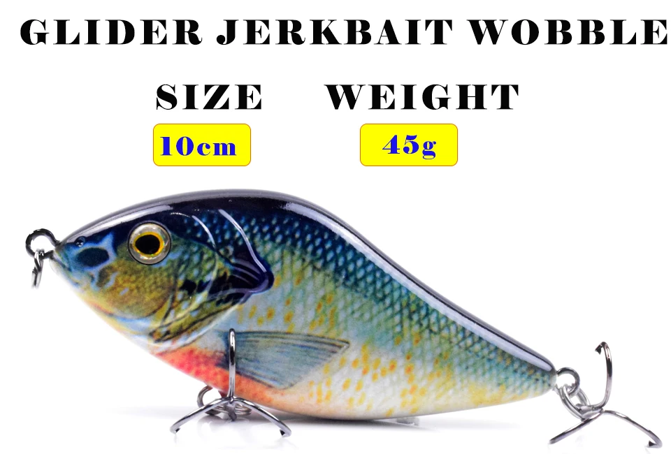 ALASICKA 70/100MM 14.5/45G For Pike Musky Fishing Slow Sinking Jerkbait Fishing Lure Slider Swim Action Hard Body Jerk Bait