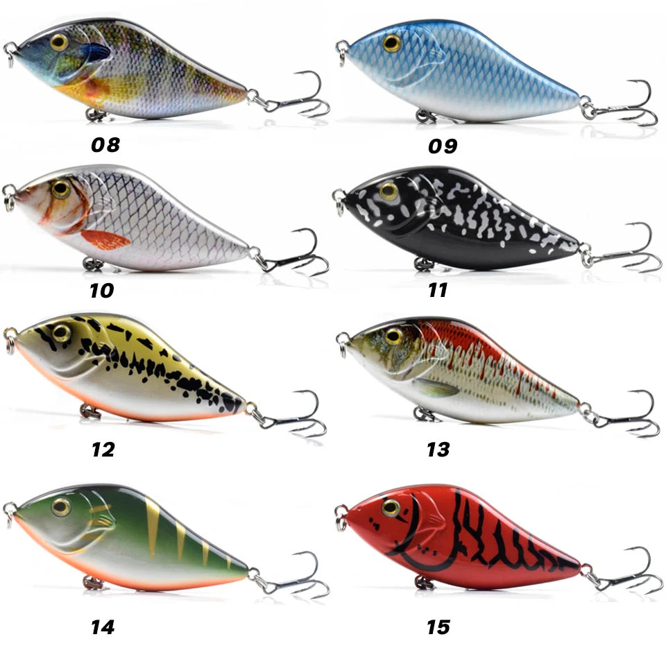 ALASICKA 70/100MM 14.5/45G For Pike Musky Fishing Slow Sinking Jerkbait Fishing Lure Slider Swim Action Hard Body Jerk Bait