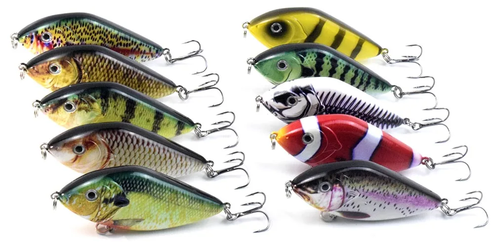 ALASICKA 70/100MM 14.5/45G For Pike Musky Fishing Slow Sinking Jerkbait Fishing Lure Slider Swim Action Hard Body Jerk Bait