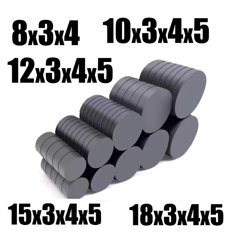 10x3 10x4 10x5 15X3 15X4 15X5mm Black Small Round Magnet Fridge Ferrite Magnet  Round Speaker Magnet Permanent Magnet