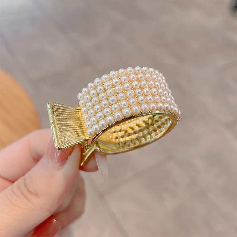 Korean Pearl Crystal Hair Claws Clips Women Geometric Hair Claw Girls Clamps Hair Crab Headband Hairpin Fashion Hair Accessories