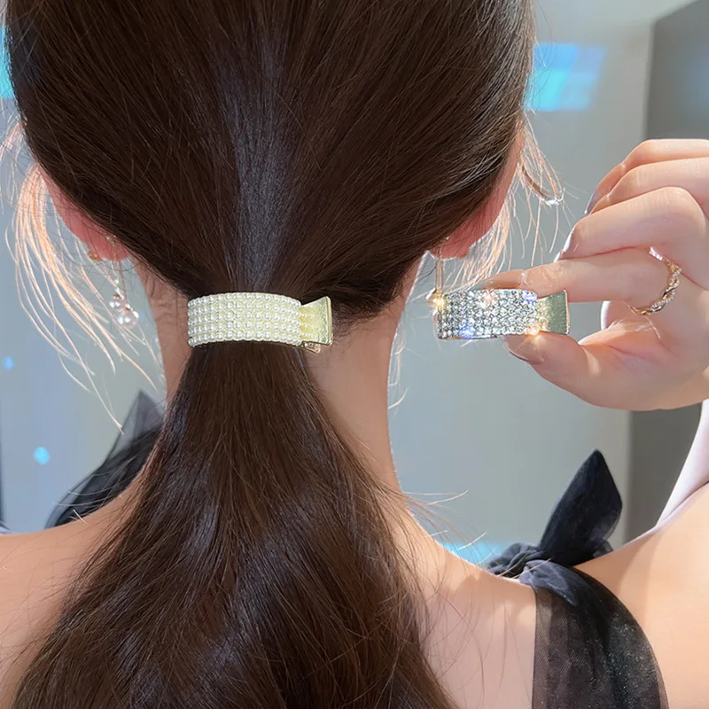 Korean Pearl Crystal Hair Claws Clips Women Geometric Hair Claw Girls Clamps Hair Crab Headband Hairpin Fashion Hair Accessories