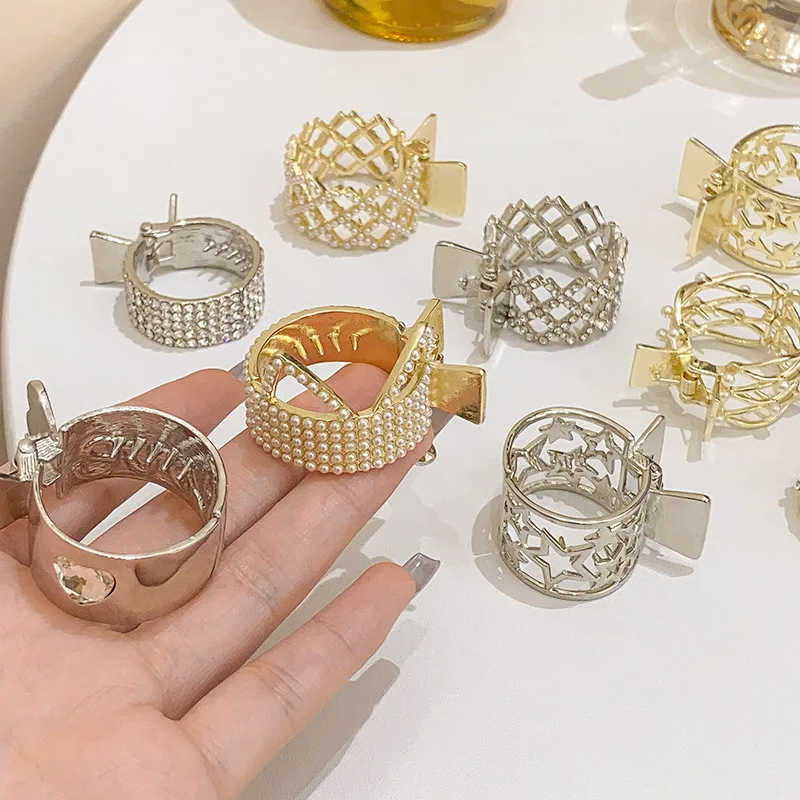 Korean Pearl Crystal Hair Claws Clips Women Geometric Hair Claw Girls Clamps Hair Crab Headband Hairpin Fashion Hair Accessories