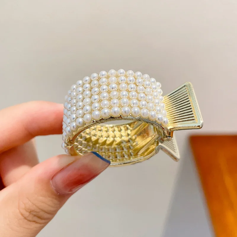 Korean Pearl Crystal Hair Claws Clips Women Geometric Hair Claw Girls Clamps Hair Crab Headband Hairpin Fashion Hair Accessories