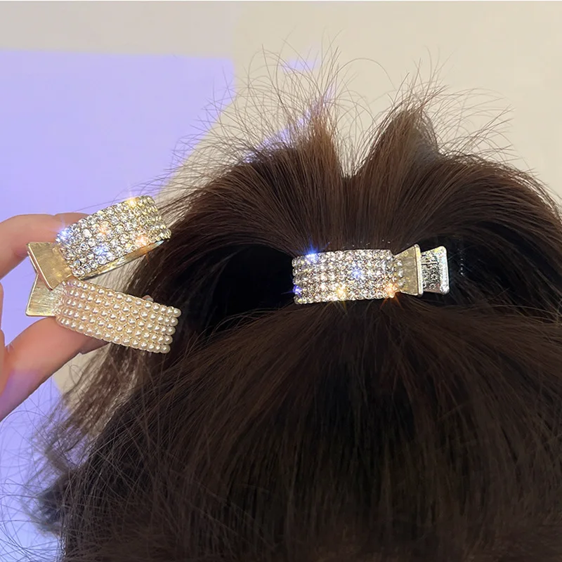 Korean Pearl Crystal Hair Claws Clips Women Geometric Hair Claw Girls Clamps Hair Crab Headband Hairpin Fashion Hair Accessories