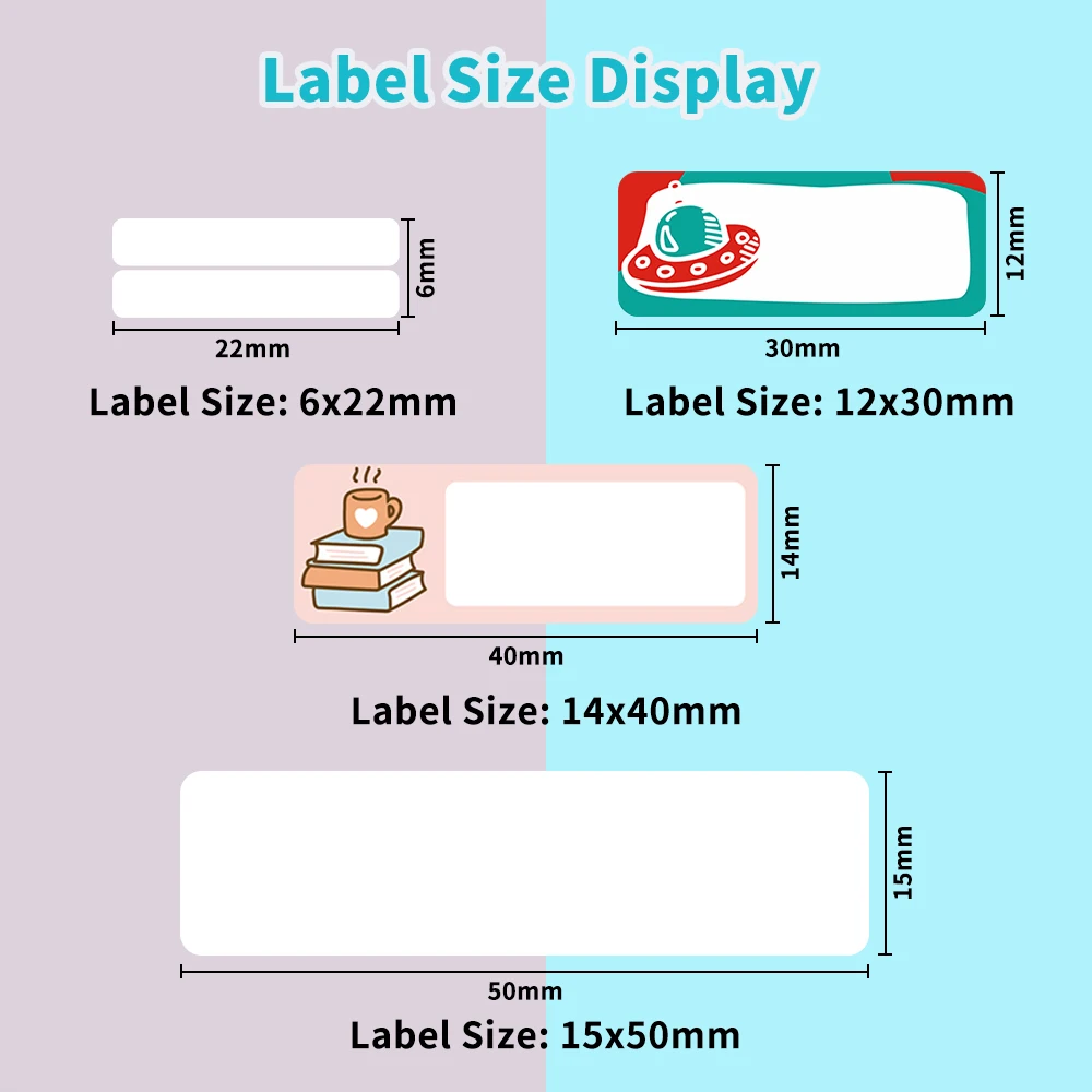 White Label Tape for Phomemo Q30 Printer Paper 3 Rolls Label Sticker Paper Roll for Phomemo Labeller Q30 D30 Label Printer