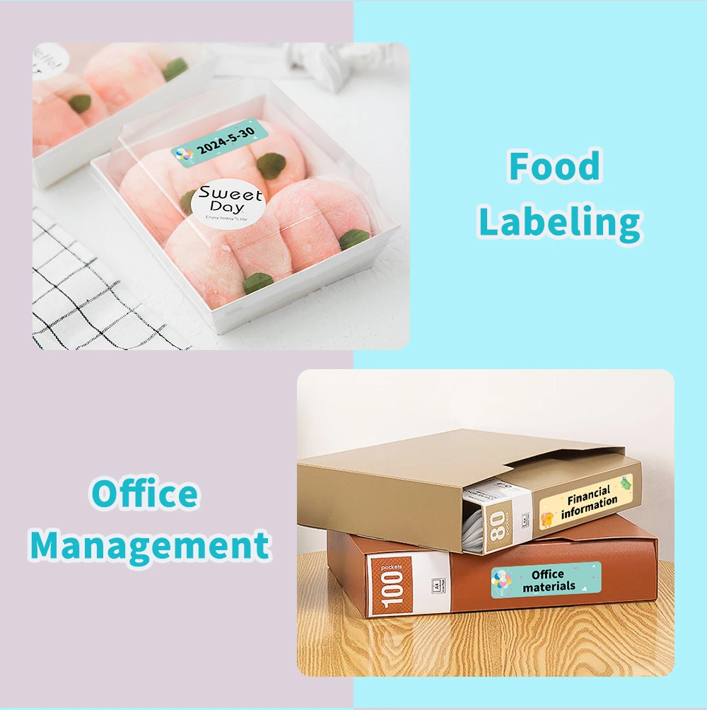 White Label Tape for Phomemo Q30 Printer Paper 3 Rolls Label Sticker Paper Roll for Phomemo Labeller Q30 D30 Label Printer
