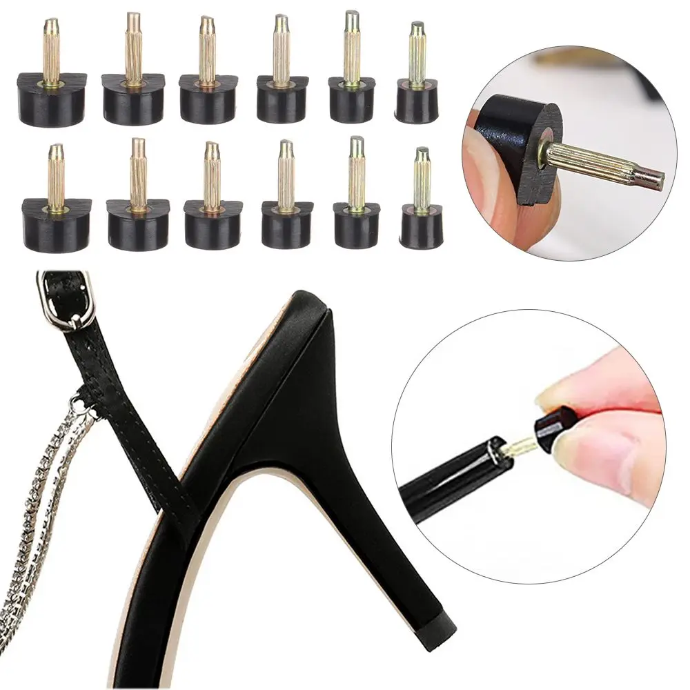 10pcs Black Women Shoes High Heel Repair Tips Pins Heel Stoppers Protect Dowel Lifts Replacement For High Heel Tips Taps