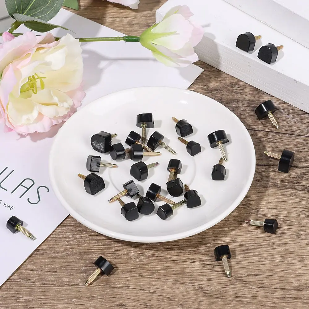 10pcs Black Women Shoes High Heel Repair Tips Pins Heel Stoppers Protect Dowel Lifts Replacement For High Heel Tips Taps