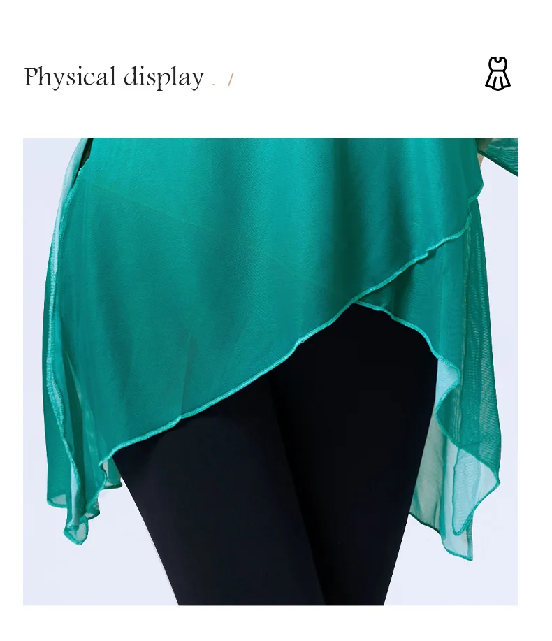 Dance Tops for Women Adults Flare Sleeve Graduated Color Dance Wear Girls Ballet Tops Blue Green Classical Folk Dance Coats