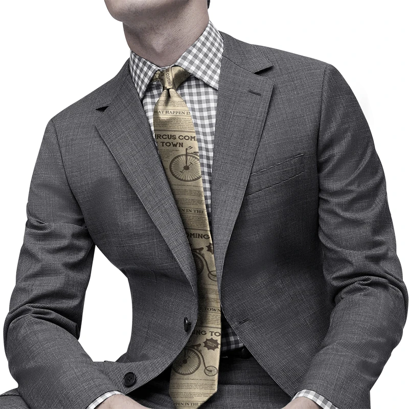 Design New 8CM Men Slim Fit Tie Crane Pattern Printing Fun Casual Fashion Necktie Bar Club Holiday Party Tie Japanese Gravatas