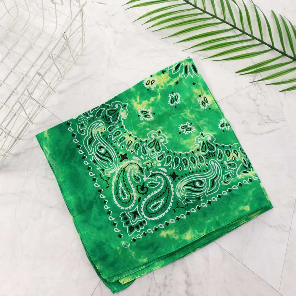 Tie Dye Bandana Cotton Paisley Bandanas Headbands Cowboy Handkerchiefs for Men and Women Colorful Hip-Hop Cycling Outdoor